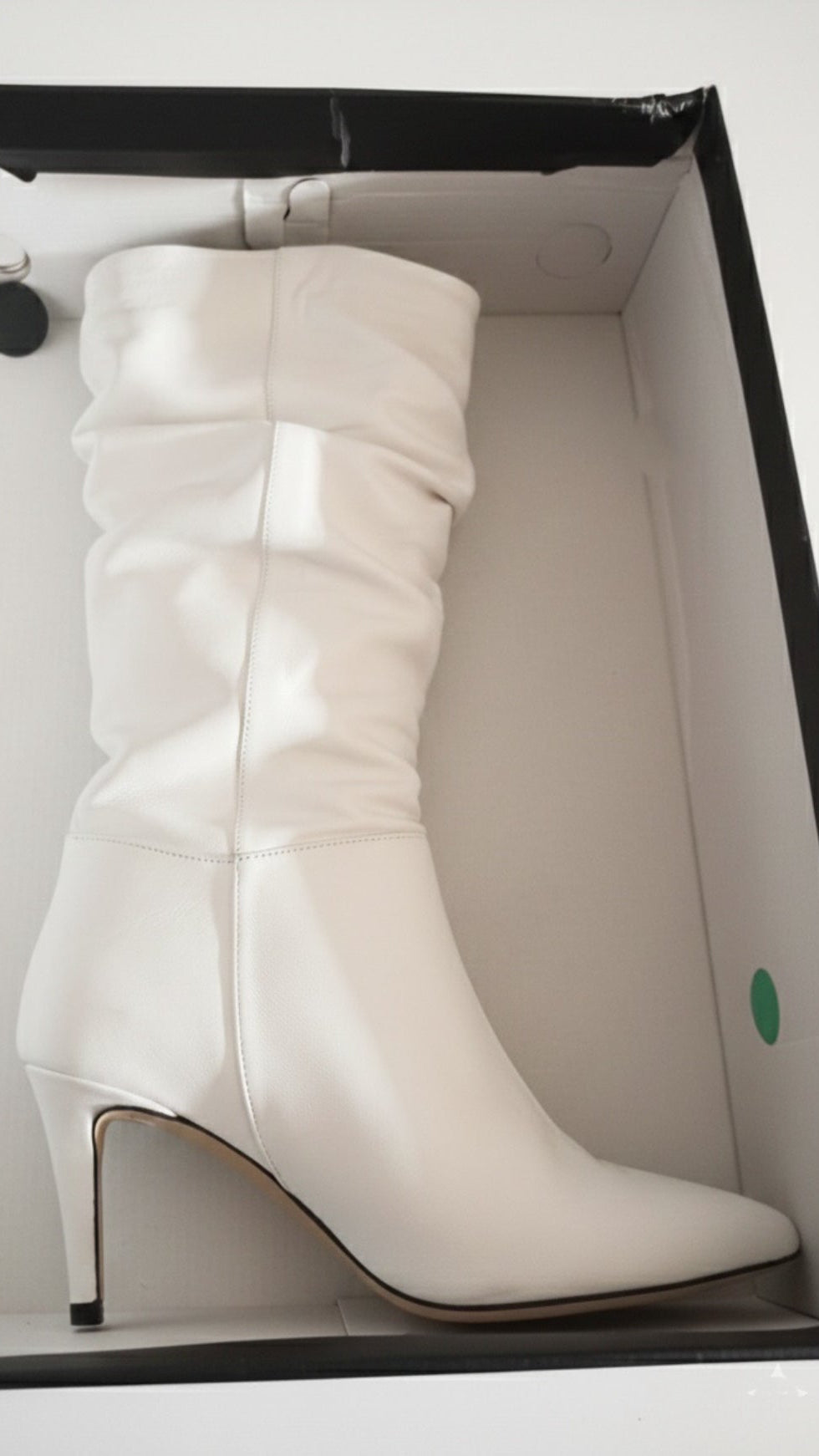 Stivale bianco in pelle